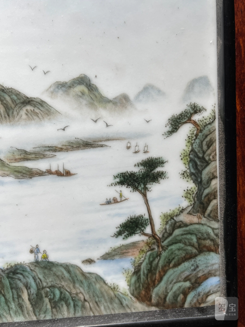 创汇期 王云泉款山水纹瓷板 - 图5